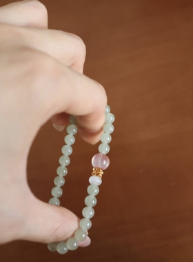 天然和田玉晴水手链南红南瓜珠瓜