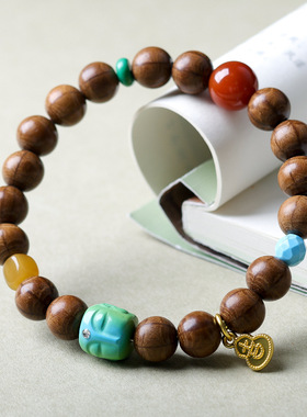 原创设计六道木手链文玩菱镁矿