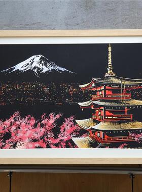 城市夜景刮画相框A3刮刮乐裱框16寸刮画相框41*29cm