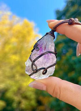 天然绿幽灵水晶项链吊坠