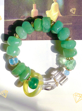 男女原石水晶海洋石手链