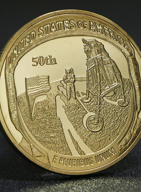 2019美国航空航天纪念币阿波罗登月50周年金银纪念币探索月球币