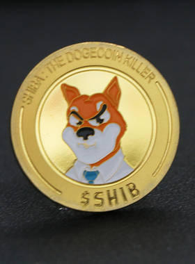 柴犬烤漆纪念币徽章浮雕