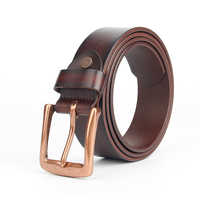 原始皮匠 男士紫铜真皮腰带复古针扣头层牛皮腰带牛仔裤腰带纯皮,淘宝优惠券,粉丝福利购,淘宝优惠卷
