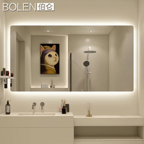 BOLEN Intelligent bathroom mirror led with lamp toilet mirror wall-mounted wall washroom mirror touch screen deliver lamp shade