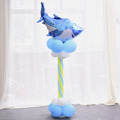 海洋主题气球立柱海豚气球立柱婚礼婚房布置气球路引生日派对装扮 - 图2