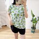 Summer cotton silk thin loose slimming printed T-shirt