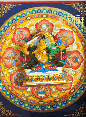 手工彩绘擦擦佛像框摆件摆台佛台文殊莲师民族风摆件装饰品家用