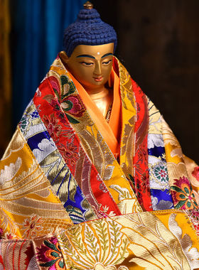 藏式手工佛像披风外衣 神像法衣天衣菩萨护法 宗喀巴莲师佛袍大号