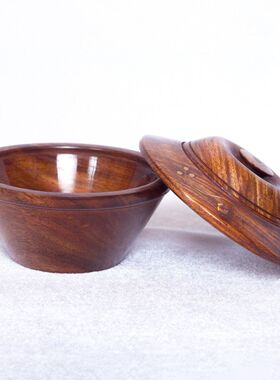 新款镶铜实木白糖盒盐巴小罐子(不可水洗)复古中式木纹木盒