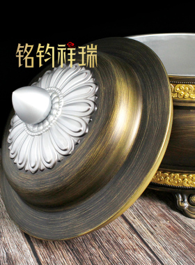 藏式合金糌粑盒糌粑桶百宝果盘客厅家用水果糖果盘果碟摆件圆罐