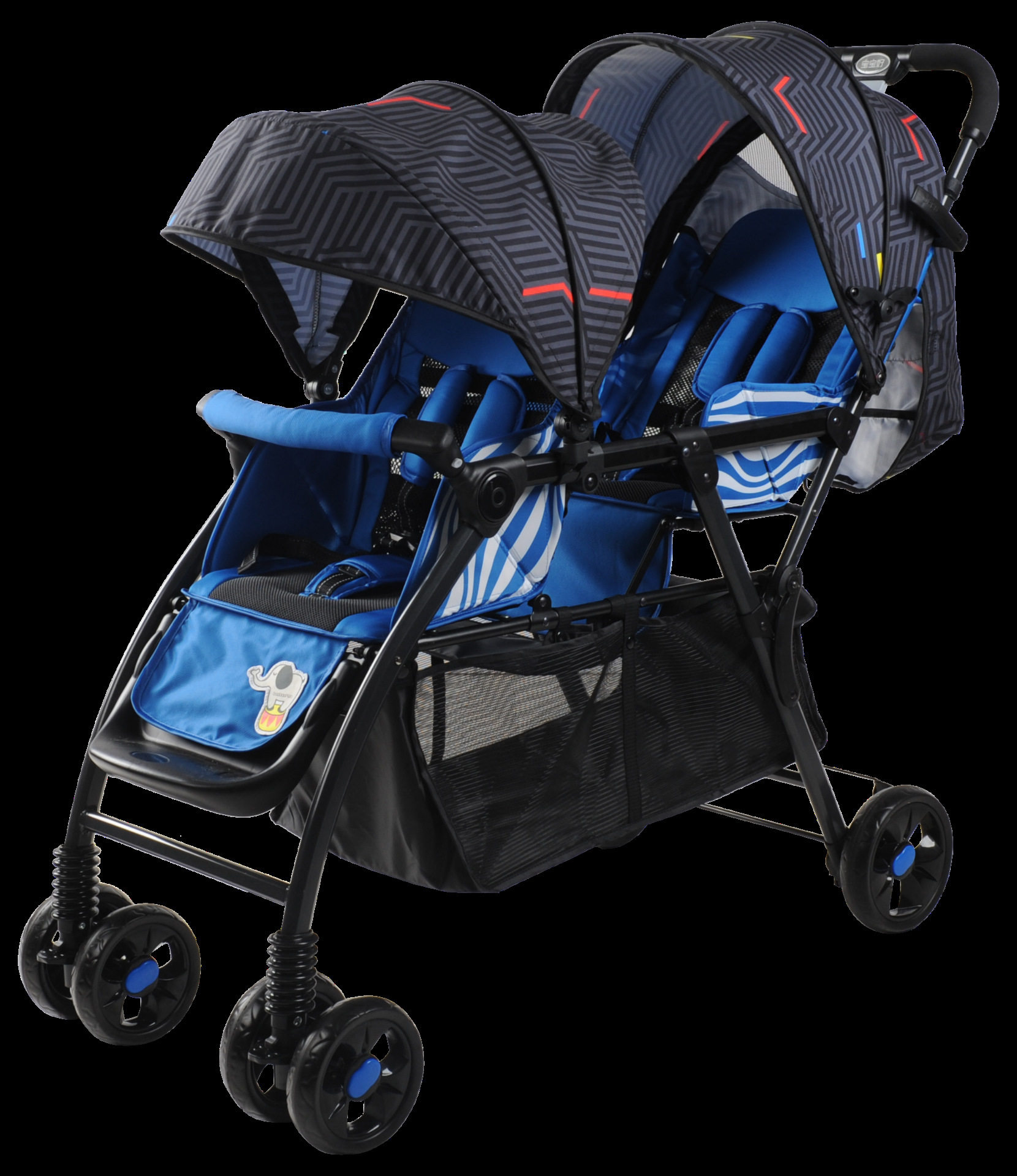 双胞胎婴儿推车双人前后座轻便平躺冬夏两用兄弟龙凤大小二宝童车