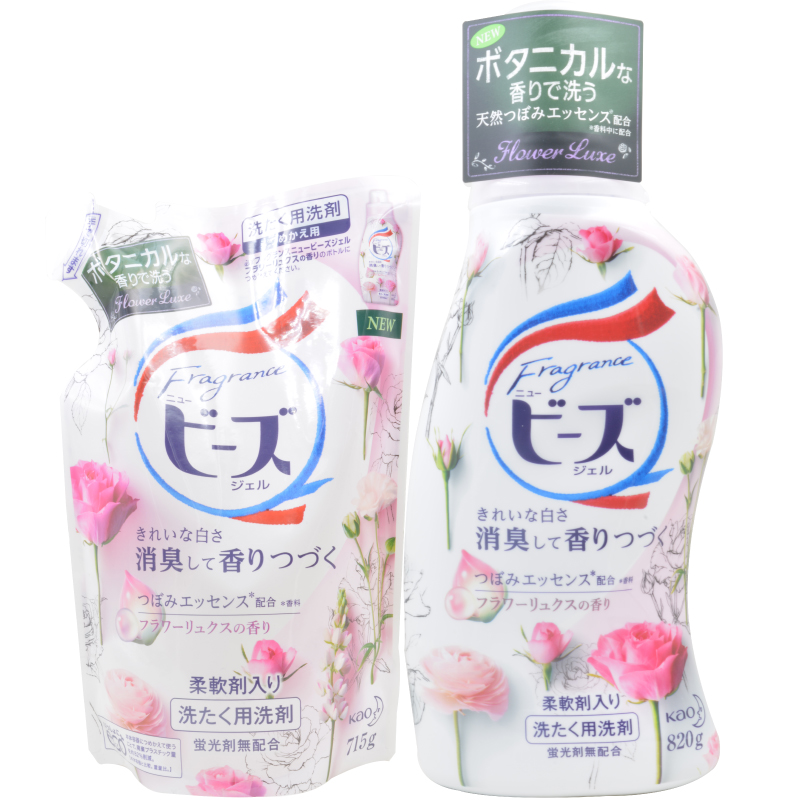 日本进口花王KAO玫瑰果香花香香味持久洗衣液含天然柔顺剂替换装