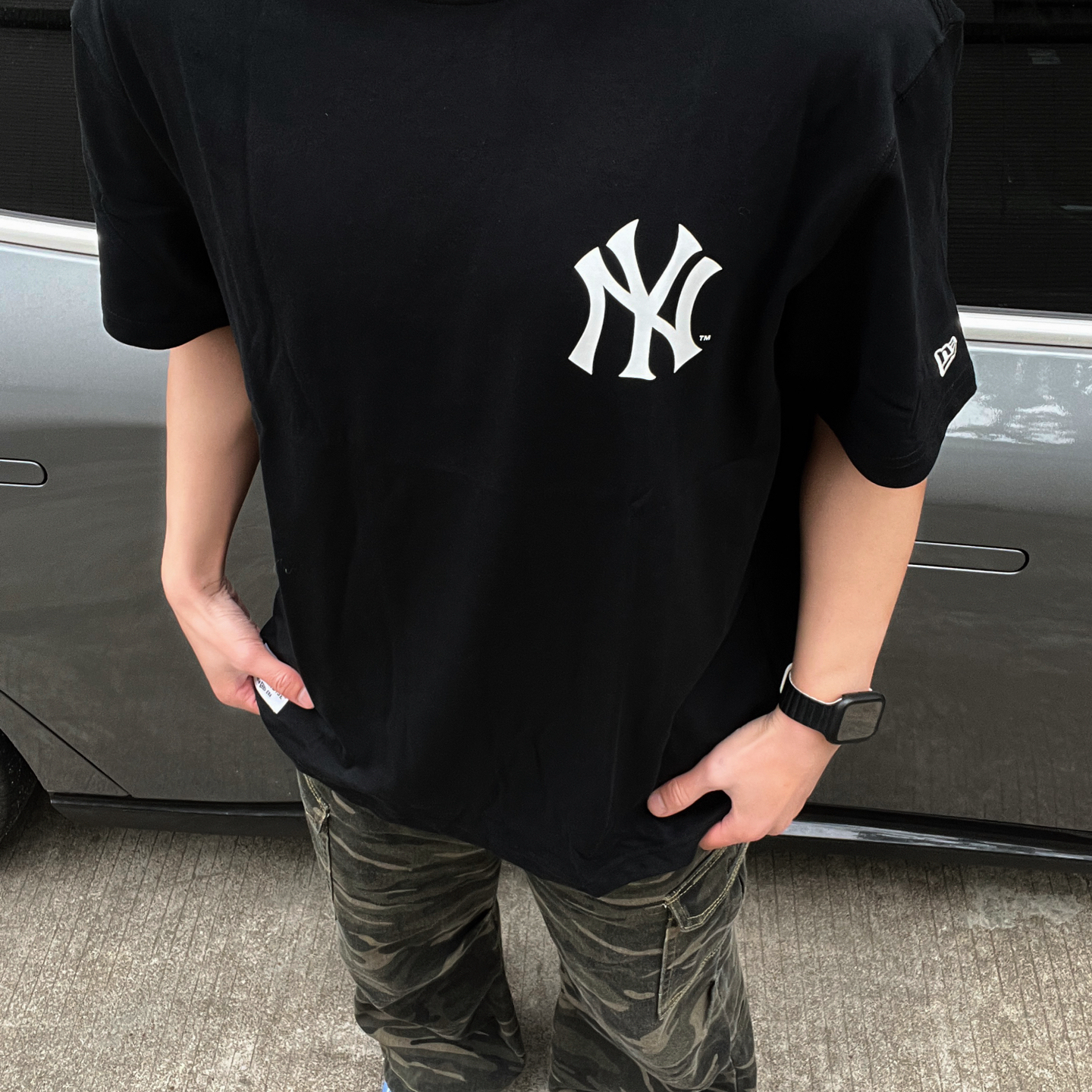 New Era纽亦华合作MLB系列男女冰淇淋NY印花短袖LA圆领情侣T恤
