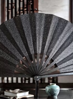 电音节拍照道具金粉闪粉折扇