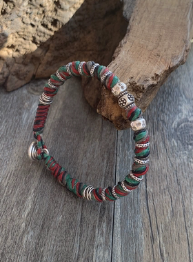 【初识】原创设计泰国蜡线手工纯银手绳 情侣手链手绳定制文艺