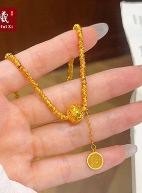 爆闪满天星沙金项链女轻奢小众