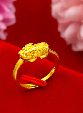 招财貔貅戒指女越南沙金久不掉色