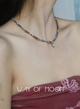 绿松石S925银吊坠彩色小众项链