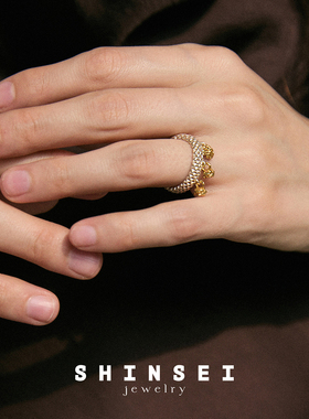 SHINSEI/森制三珠分色戒指