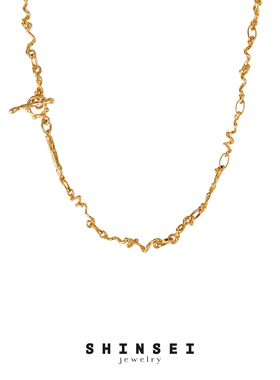 【森制SHINSEI官方】手工藤蔓扭纹OT扣项链 原创纯银