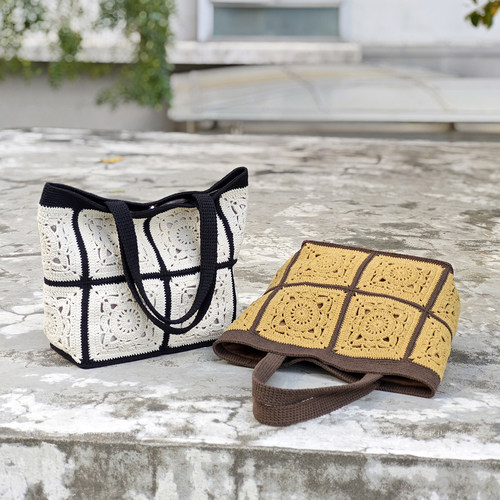 丽雅巧织社 玄素祖母格托特包 手工diy钩针编织毛线材料包 送教程 - 图2