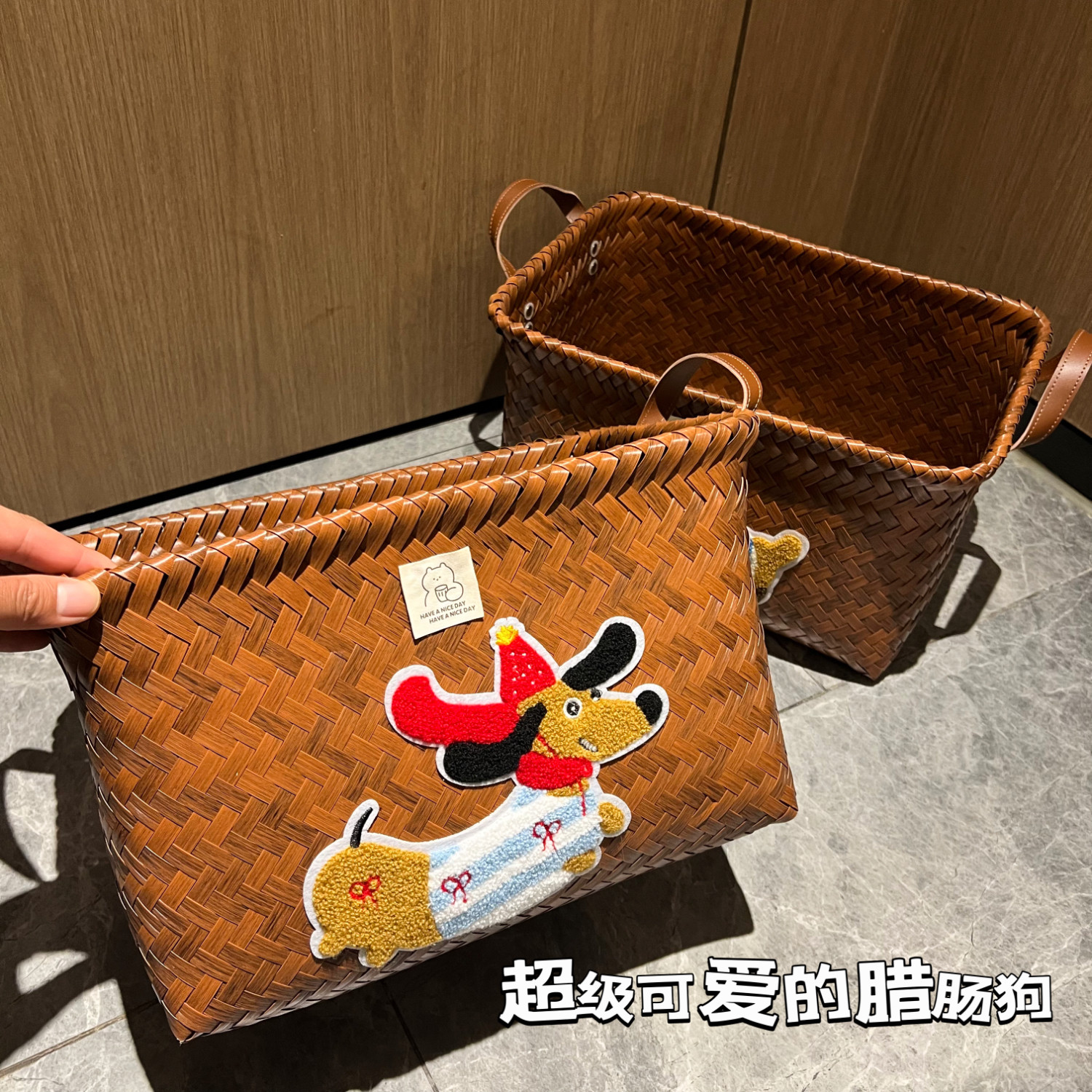 复古编织收纳筐脏衣服收纳盒仿藤编织把手洗衣桶零食玩具收纳篮大,淘宝优惠券,粉丝福利购,淘宝优惠卷