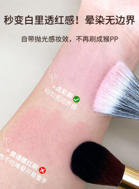 点彩刷细光锋羊毛点彩腮红刷一支装化妆刷子便携式软毛清透化妆刷