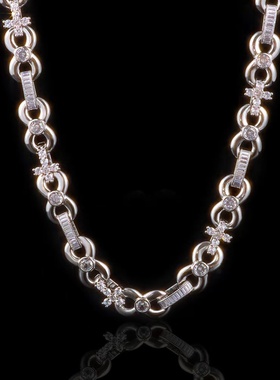 12mm无限十字架弹簧扣男士项链