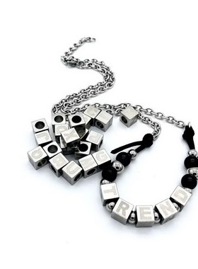 项链trend方块风张艺兴嘻哈情侣