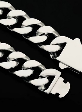 立体欧美风流行钛钢link古巴链