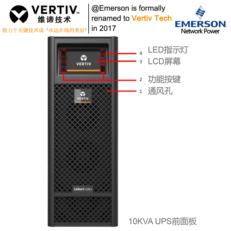 维谛VERTIV艾默生10KVGXE10k00TLA102C00/1101不间断电源主机192V - 图1