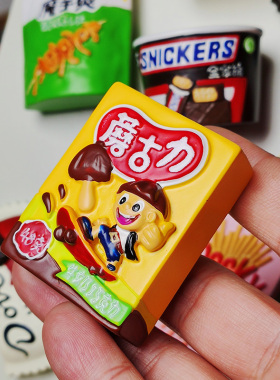 三件9折六件8折仿真m豆士力架全家桶冰箱贴零食树脂食玩磁吸装饰