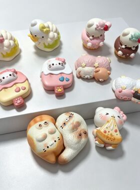 全店6件8折立体高货可爱卡通猫咪kt甜品冰箱贴磁贴磁铁磁吸装饰