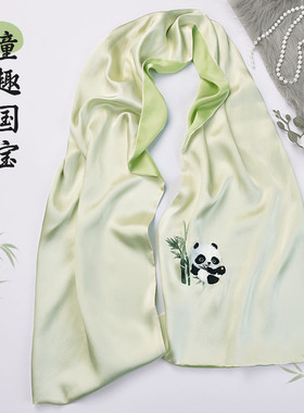 蜀绣熊猫围巾中国礼品送老师老外