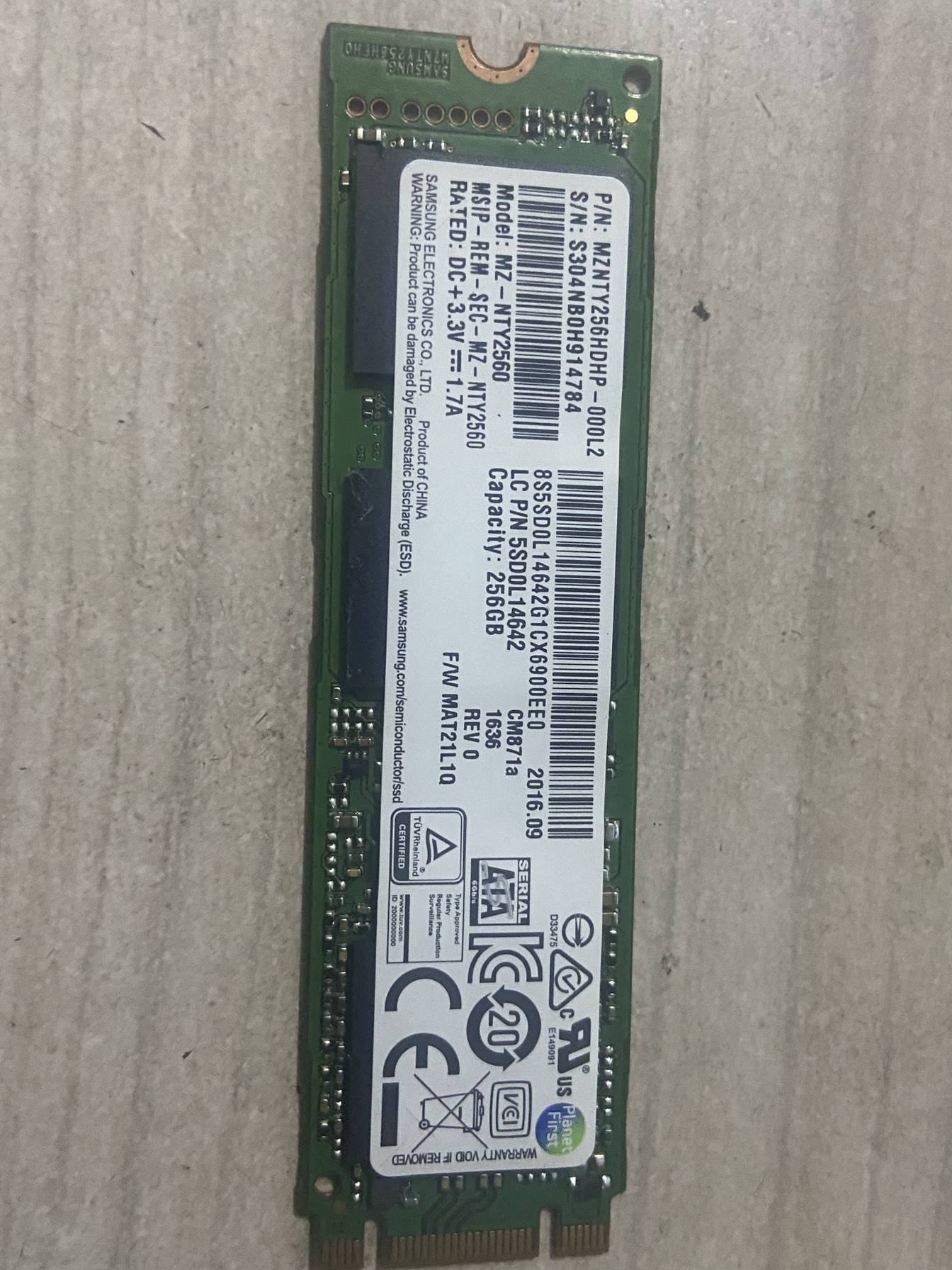 三星PM871b/CM871a 256G M.2 NGFF 2280 SSD 256G固态硬盘 - 图0