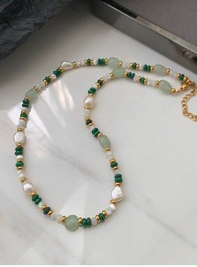 孔雀石绿东陵串珠清冷感拉满