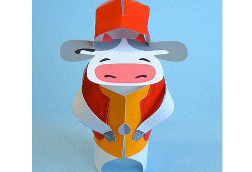 Q版卡通小牛动物牛3d立体纸模型DIY手工制作儿童折纸益智玩具摆设 - 图2