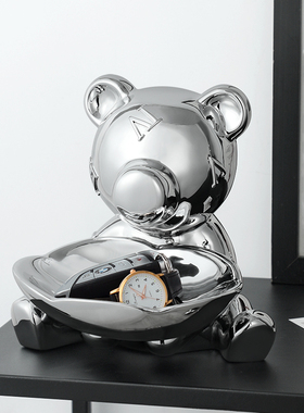 暴力熊放钥匙收纳玄关入户鞋柜摆件家居饰品轻奢高档乔迁新居礼品