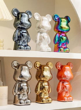 陶瓷电镀爱心暴力熊高档摆件