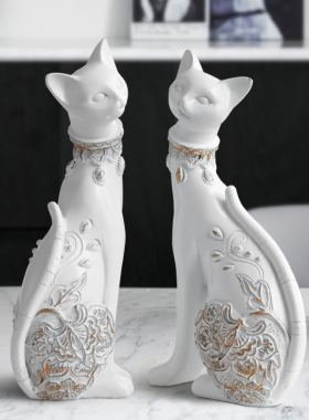 复古猫咪客厅玄关电视酒柜摆件