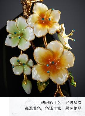 马到成功玄关花瓶摆件黄铜装饰