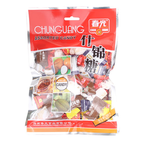 春光什锦糖300g袋装正品海南特产椰子糖咖啡糖果榴莲硬糖年货零食 - 图0