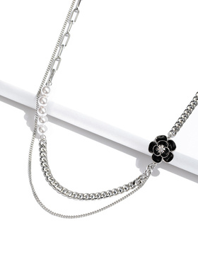 奢小众珍珠项链Qlady花朵女