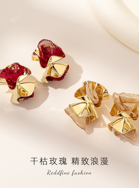 红色耳饰耳环高级感轻奢