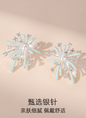 烟花耳饰女耳钉独特漂亮耳环耳坠