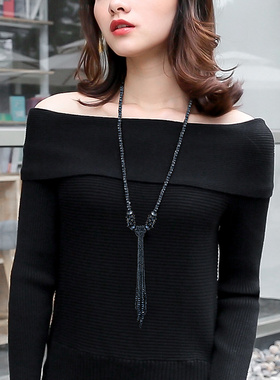 流苏装饰项链毛衣链长项链女款