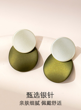 绿色耳饰耳钉耳坠女独特漂亮耳环