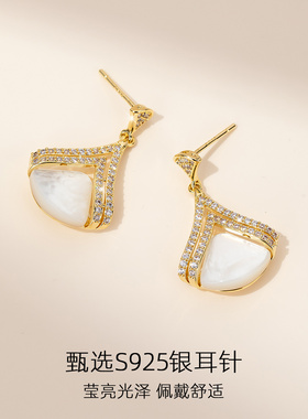 高级感耳钉耳饰耳环纯银小众大气