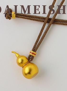 新中式简约古法沙金葫芦毛衣链女高级感轻奢时尚百搭气质长款项